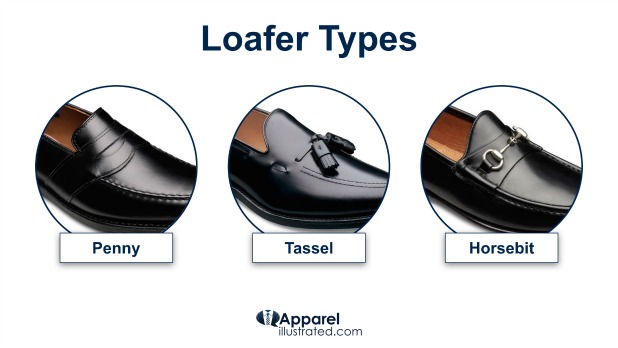 penny tassel and horsebit loafer types
